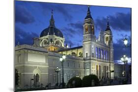 Spain, Madrid, Cathedral Nuestra Senora De Alpudena, Twilight-Chris Seba-Mounted Photographic Print