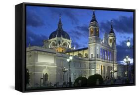 Spain, Madrid, Cathedral Nuestra Senora De Alpudena, Twilight-Chris Seba-Framed Stretched Canvas