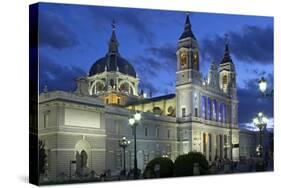 Spain, Madrid, Cathedral Nuestra Senora De Alpudena, Twilight-Chris Seba-Stretched Canvas