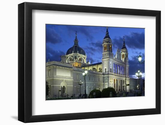 Spain, Madrid, Cathedral Nuestra Senora De Alpudena, Twilight-Chris Seba-Framed Photographic Print