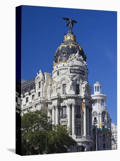 Spain, Madrid, Centro Area, Metropolitan Building-Walter Bibikow-Stretched Canvas