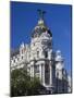 Spain, Madrid, Centro Area, Metropolitan Building-Walter Bibikow-Mounted Photographic Print