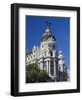 Spain, Madrid, Centro Area, Metropolitan Building-Walter Bibikow-Framed Premium Photographic Print