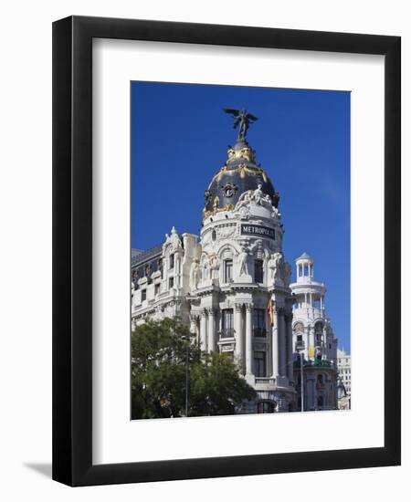 Spain, Madrid, Centro Area, Metropolitan Building-Walter Bibikow-Framed Premium Photographic Print