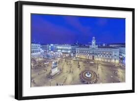 Spain, Madrid, Looking Down on Puerta Del Sol at Twilight-Rob Tilley-Framed Photographic Print