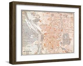 Spain: Madrid Map, C1920-null-Framed Giclee Print