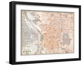 Spain: Madrid Map, C1920-null-Framed Giclee Print