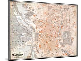 Spain: Madrid Map, C1920-null-Mounted Giclee Print