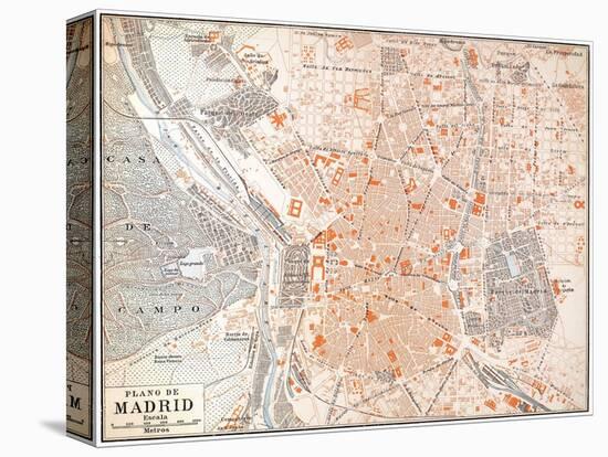 Spain: Madrid Map, C1920-null-Stretched Canvas