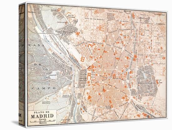 Spain: Madrid Map, C1920-null-Stretched Canvas