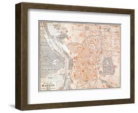 Spain: Madrid Map, C1920-null-Framed Giclee Print