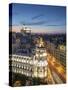 Spain, Madrid, Metropolis Building and Gran Via-Michele Falzone-Stretched Canvas