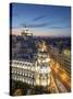 Spain, Madrid, Metropolis Building and Gran Via-Michele Falzone-Stretched Canvas