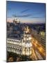 Spain, Madrid, Metropolis Building and Gran Via-Michele Falzone-Mounted Premium Photographic Print
