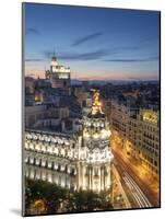 Spain, Madrid, Metropolis Building and Gran Via-Michele Falzone-Mounted Photographic Print