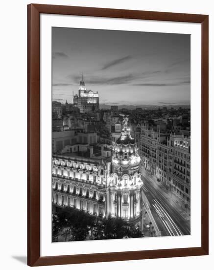 Spain, Madrid, Metropolis Building and Gran Via-Michele Falzone-Framed Photographic Print