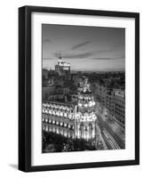 Spain, Madrid, Metropolis Building and Gran Via-Michele Falzone-Framed Premium Photographic Print