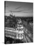 Spain, Madrid, Metropolis Building and Gran Via-Michele Falzone-Stretched Canvas