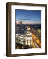 Spain, Madrid, Metropolis Building and Gran Via-Michele Falzone-Framed Photographic Print