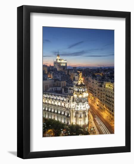 Spain, Madrid, Metropolis Building and Gran Via-Michele Falzone-Framed Photographic Print