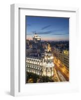 Spain, Madrid, Metropolis Building and Gran Via-Michele Falzone-Framed Photographic Print