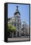 Spain, Madrid. Metropolis building on Grand Via.-Julie Eggers-Framed Stretched Canvas