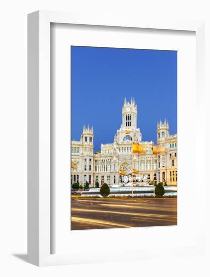 Spain, Madrid. Plaza De Cibeles with Famous Fountain and Town Hall Building Behind-Matteo Colombo-Framed Photographic Print