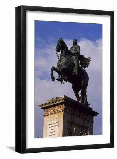 Spain, Madrid, Plaza De Oriente, Equestrian Statue Monument to Philip IV of Spain-Pietro Tacca-Framed Giclee Print