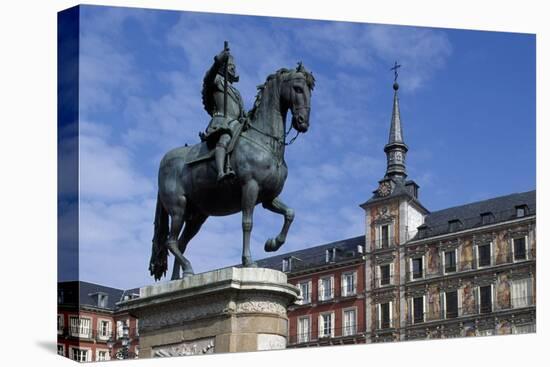 Spain, Madrid, Plaza Mayor, Equestrian Statue of Philip Iii, 1616-Pietro Tacca-Stretched Canvas