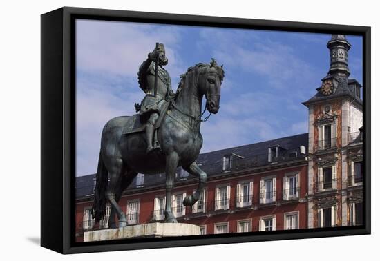 Spain, Madrid, Plaza Mayor, Equestrian Statue of Philip Iii, 1616-Pietro Tacca-Framed Stretched Canvas