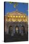 Spain, Madrid, State Archive, National-Library, Illuminates, Outside, Twilight-Chris Seba-Stretched Canvas