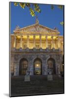 Spain, Madrid, State Archive, National-Library, Illuminates, Outside, Twilight-Chris Seba-Mounted Photographic Print