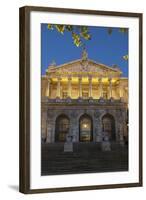 Spain, Madrid, State Archive, National-Library, Illuminates, Outside, Twilight-Chris Seba-Framed Photographic Print