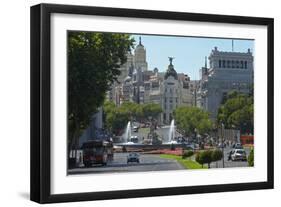 Spain, Madrid, Street-Scene, Calle De Alcala, Plaza De La Cibeles, Cibeles-Fountain-Chris Seba-Framed Photographic Print