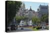 Spain, Madrid, Street-Scene, Calle De Alcala, Plaza De La Cibeles, Cibeles-Fountain-Chris Seba-Stretched Canvas