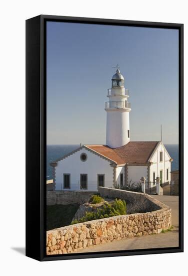 Spain, Majorca, Far De Capdepera, Lighthouse, Stone Wall-Rainer Mirau-Framed Stretched Canvas