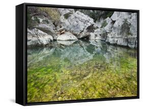 Spain, Majorca, Serra De Tramuntana, Sat. Calobra, Torrent De Par Ice, Water Water Basin, Algae-Rainer Mirau-Framed Stretched Canvas