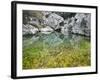 Spain, Majorca, Serra De Tramuntana, Sat. Calobra, Torrent De Par Ice, Water Water Basin, Algae-Rainer Mirau-Framed Photographic Print