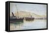 Spain, Malaga Port by Azelio Bacchetta,-null-Framed Stretched Canvas