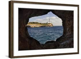 Spain, Mallorca, East Coast, Lighthouse of Portocolom, Punta De S'Homonet, Rock Hole-Rainer Mirau-Framed Photographic Print