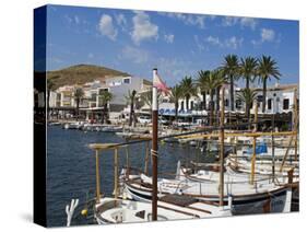 Spain, Menorca; Boats Moored in the Harbour of the Fishing Village of Fornells-John Warburton-lee-Stretched Canvas