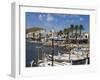 Spain, Menorca; Boats Moored in the Harbour of the Fishing Village of Fornells-John Warburton-lee-Framed Photographic Print