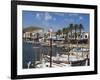 Spain, Menorca; Boats Moored in the Harbour of the Fishing Village of Fornells-John Warburton-lee-Framed Photographic Print