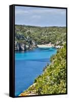 Spain, Menorca. Cliffside view.-Hollice Looney-Framed Stretched Canvas