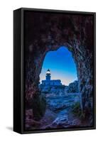 Spain, Menorca. Lighthouse at Cavalleria at sunrise.-Hollice Looney-Framed Stretched Canvas