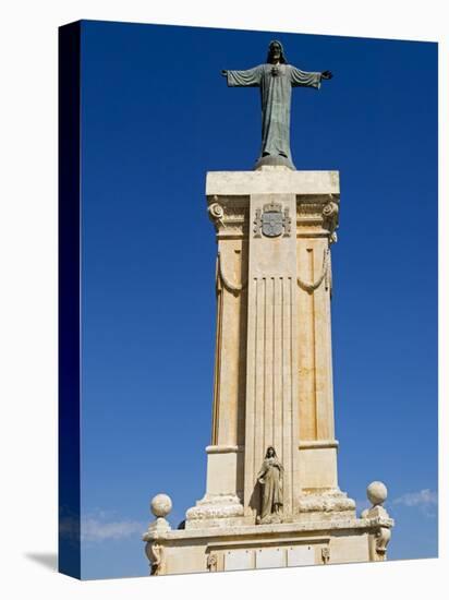 Spain, Menorca; Statue of Christ at Monte Toro, the Highest Point on the Island-John Warburton-lee-Stretched Canvas