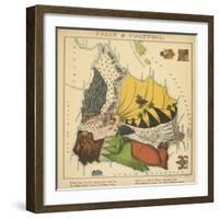 Spain & Portugal, Geographical Fun: Being Humourous Outlines of Various Countries, 1869-Lilian Lancaster-Framed Giclee Print