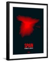 Spain Radiant Map 1-NaxArt-Framed Art Print