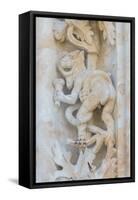Spain, Salamanca, Cathedral, Relief Sculpture of an Impish Beast-Jim Engelbrecht-Framed Stretched Canvas