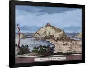 Spain. San Sebastian or Donostia. Santa Clara Island. Map. Late 16th Century - 17th Century-null-Framed Premium Giclee Print